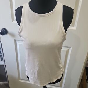 Shebird Aspen Fitted White Sleeveless Tank Top